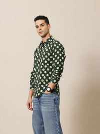 Mr Bowerbird Pure Cotton Bagru Hand Block Printed Printed Tailored Fit Casual Shirt