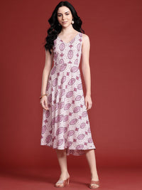 Anouk Floral Printed A-Line Ethnic Dress