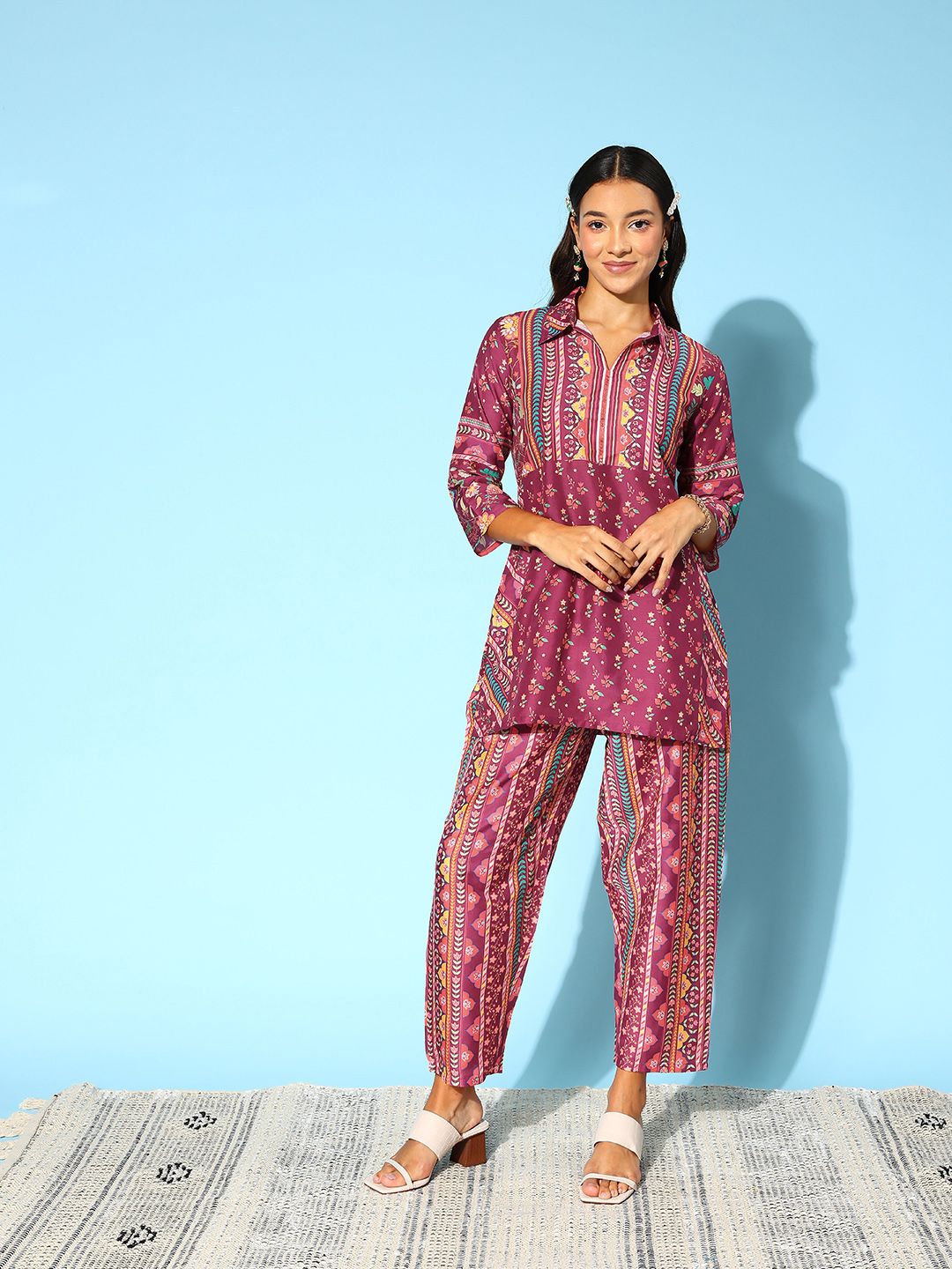 Indo Era Women Floral Printed Co-Ords Set