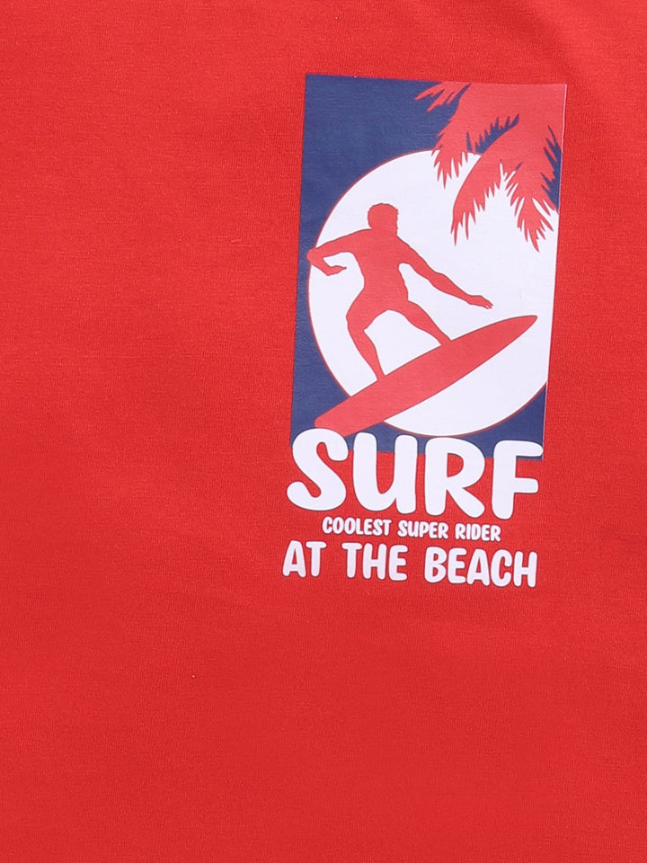 Happy Faces Boys Pure Cotton Typography & Graphic Printed T-shirt