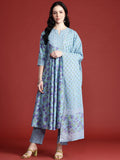 Anouk Floral Print Kurta with Trousers & Dupatta
