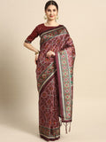 Saree mall Maroon & Green Silk Blend Sarees