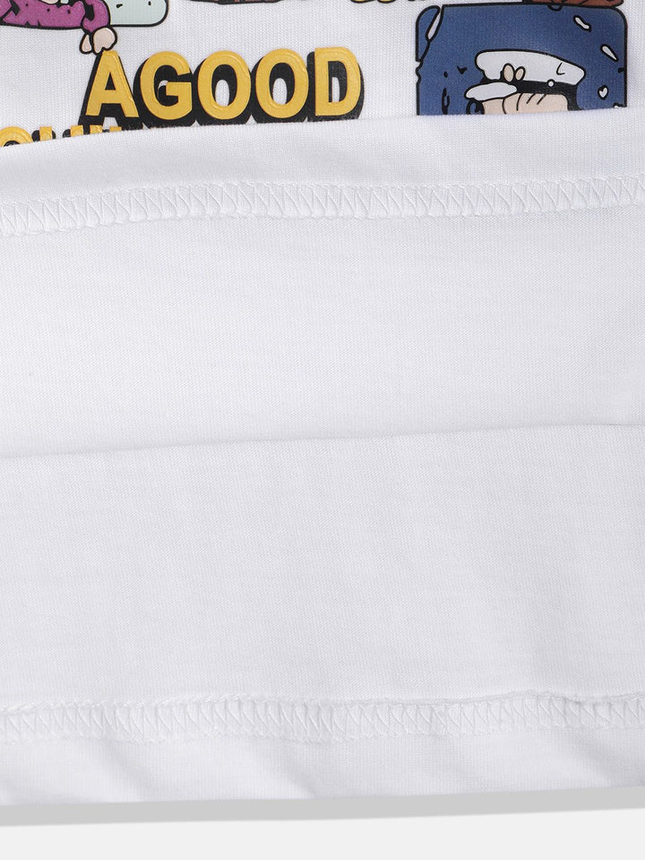 Happy Faces Boys Peanuts Printed Pure Cotton T-shirt