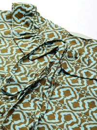 DressBerry Printed Peter Pan Collar Cotton Top