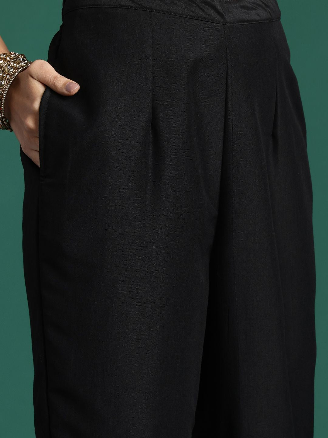 Indo Era Ethnic Motifs Embroidered Zari Liva Kurta with Trousers & With Dupatta