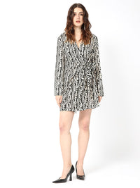 RAREISM Typography Printed Gathered Cotton Shirt Dress