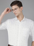 Park Avenue Men Slim Fit Floral Printed Pure Cotton Formal Shirt