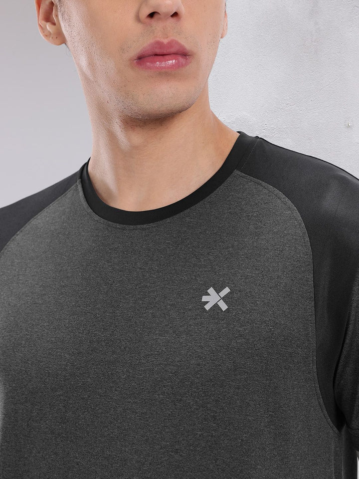 HRX by Hrithik Roshan Men Contrast Panel Rapid-Dry Training T-shirt