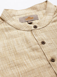 Anouk Men Beige Solid Straight Kurta