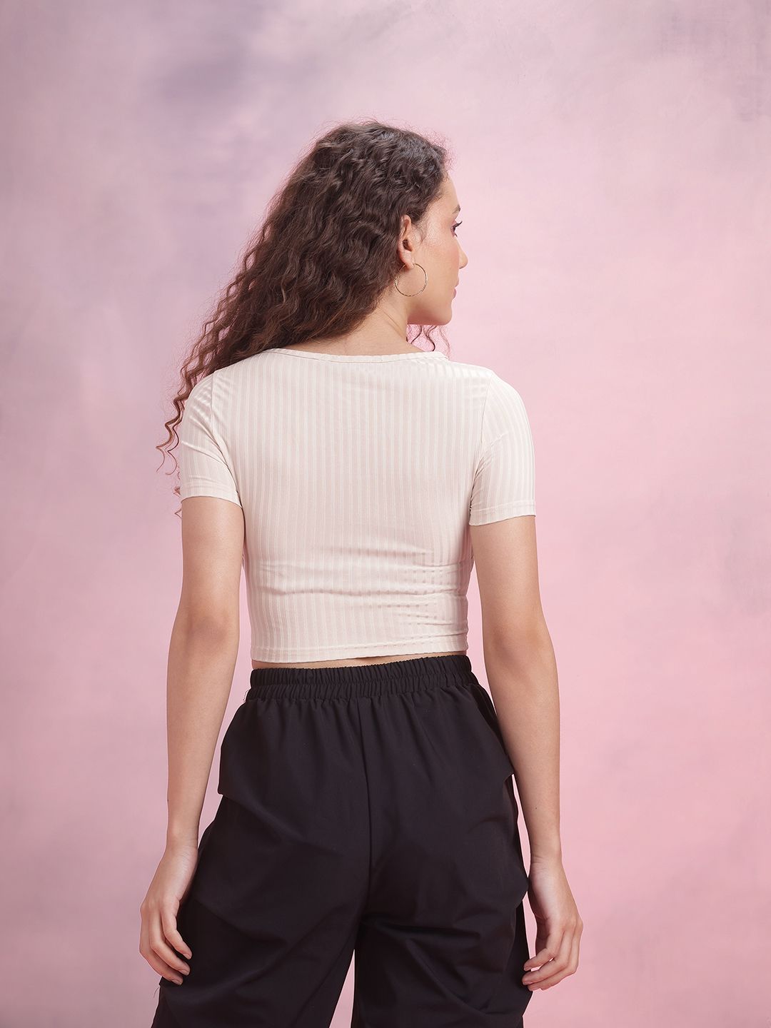 DressBerry Tie-Ups Shrug Detail Crop Top