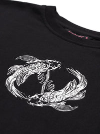 DressBerry Women Printed Drop-Shoulder Sleeves Pure Cotton T-shirt