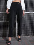 SASSAFRAS Women Black High-Rise Pleated Trousers