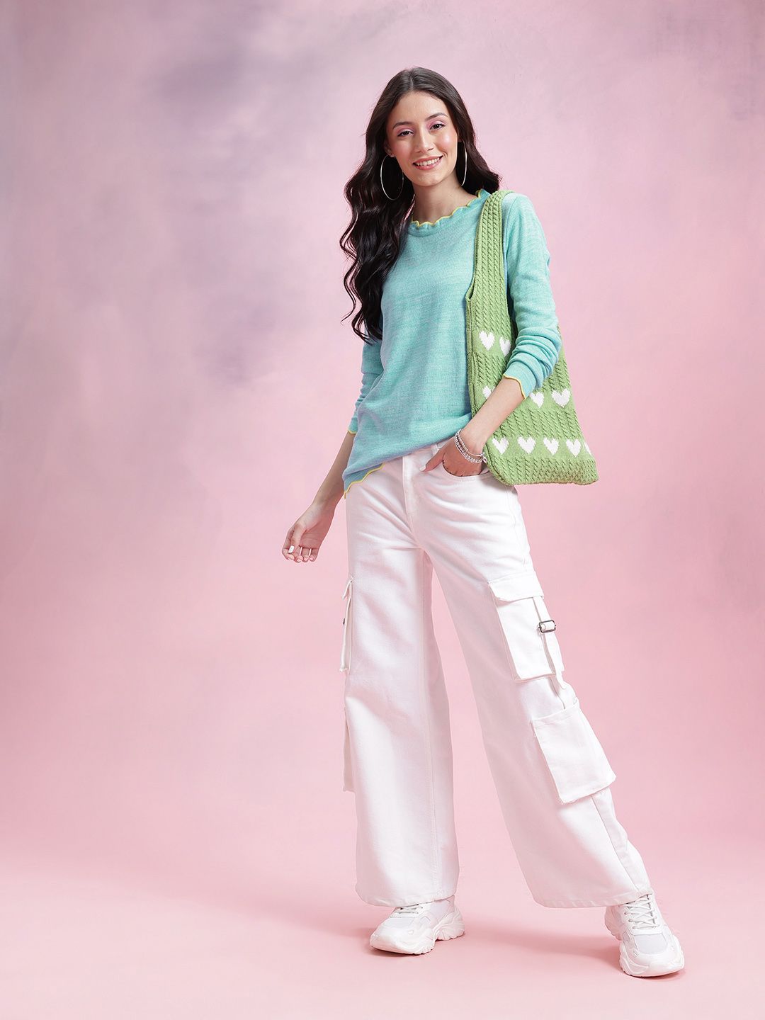 DressBerry Round Neck Acrylic Pullover