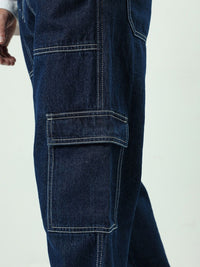 Bewakoof Men Pure Cotton Baggy Cargo Jeans