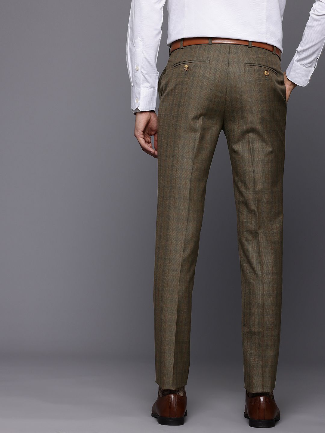 Raymond Men Checked Slim Fit Formal Trousers