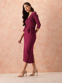 all about you Ribbed Wrap Style Dress Comes With a Belt
