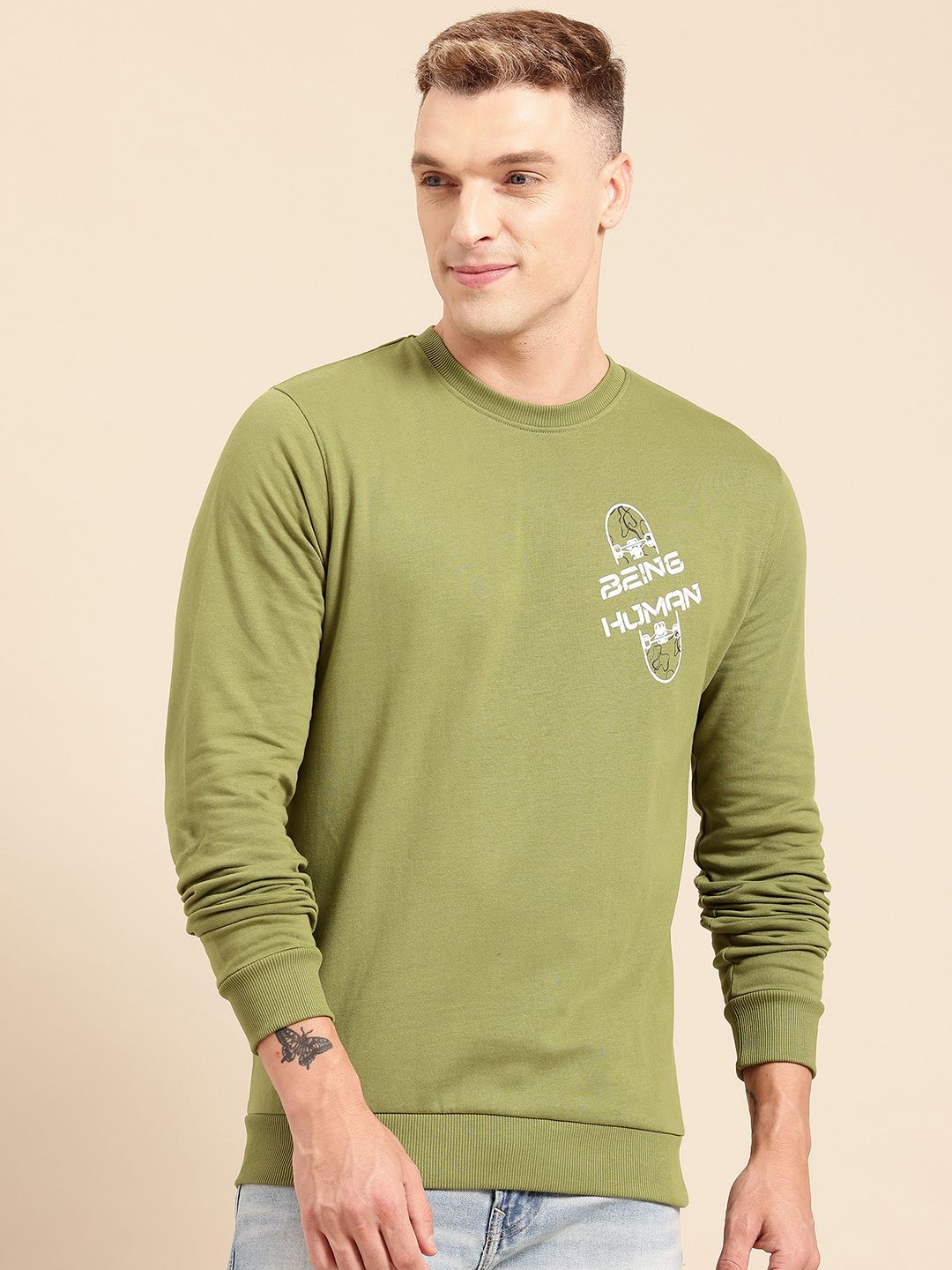 Being Human Men Pure Cotton Sweatshirt