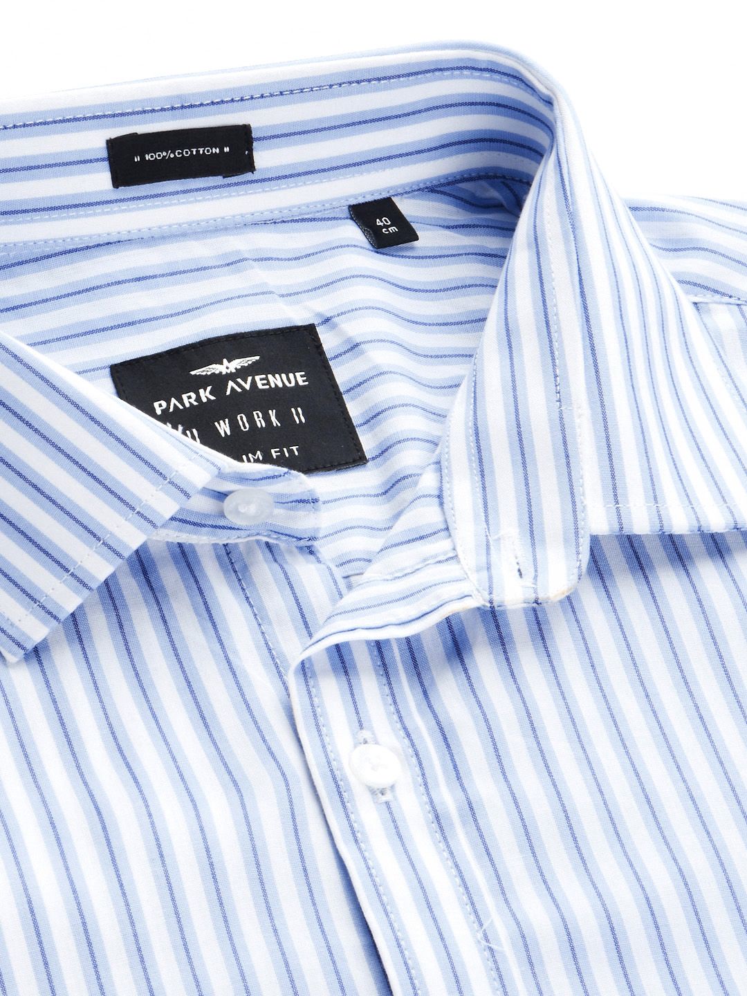 Park Avenue Men Blue Slim Fit Striped Formal Shirt