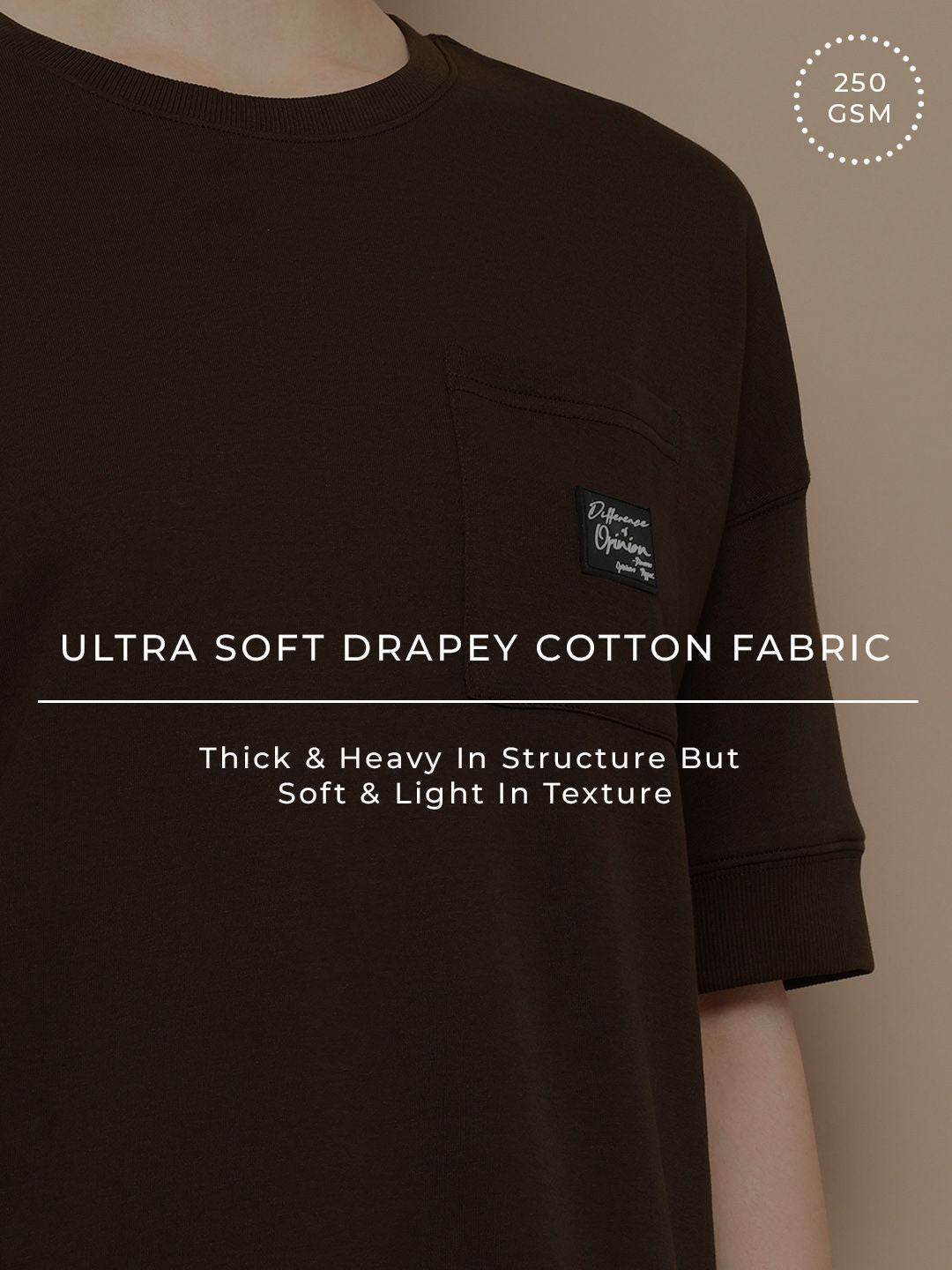 Difference of Opinion Women Oversized Drop Shoulder Ultra Soft Drapey Cotton T-Shirt