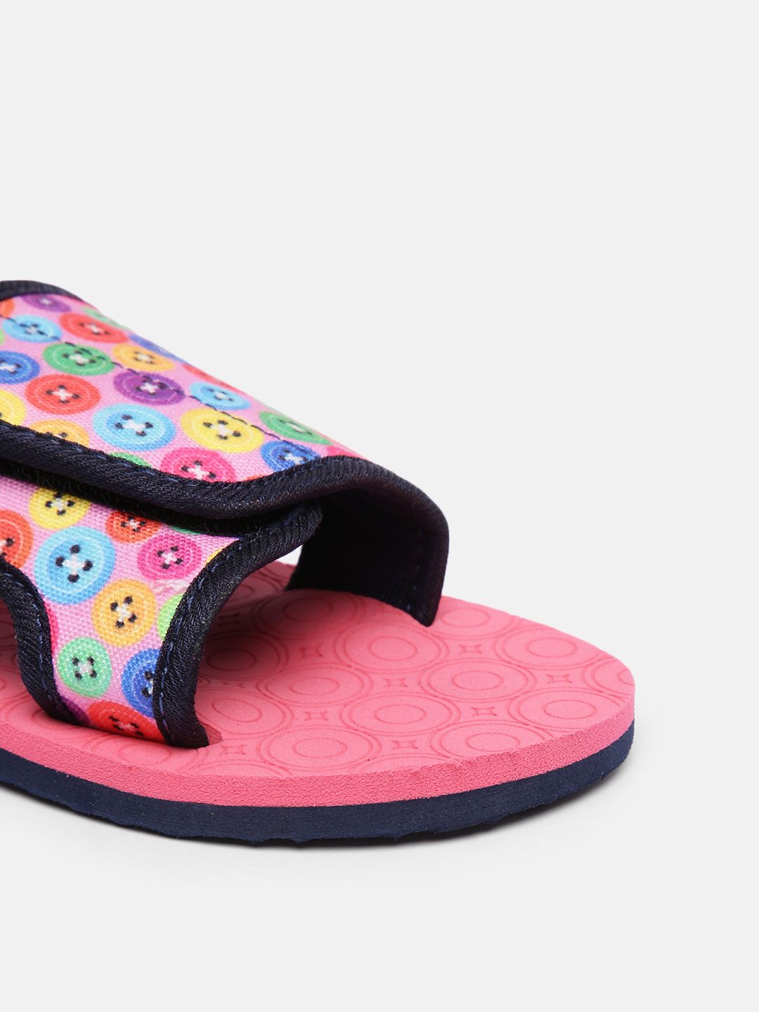 YK Girls Pink Printed Sliders