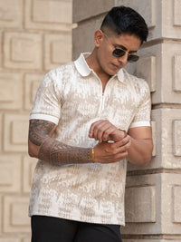 Powerlook Men Printed Polo Collar T-shirt