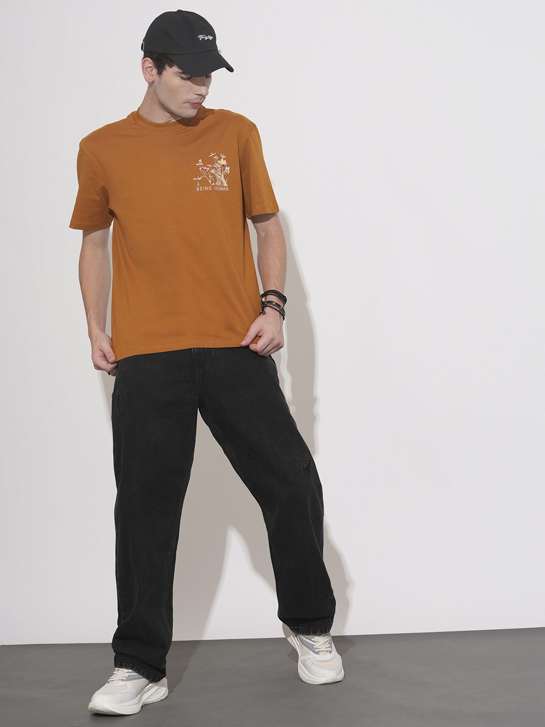 Being Human Men Anti Fit Mildly Distressed Light Fade Jeans