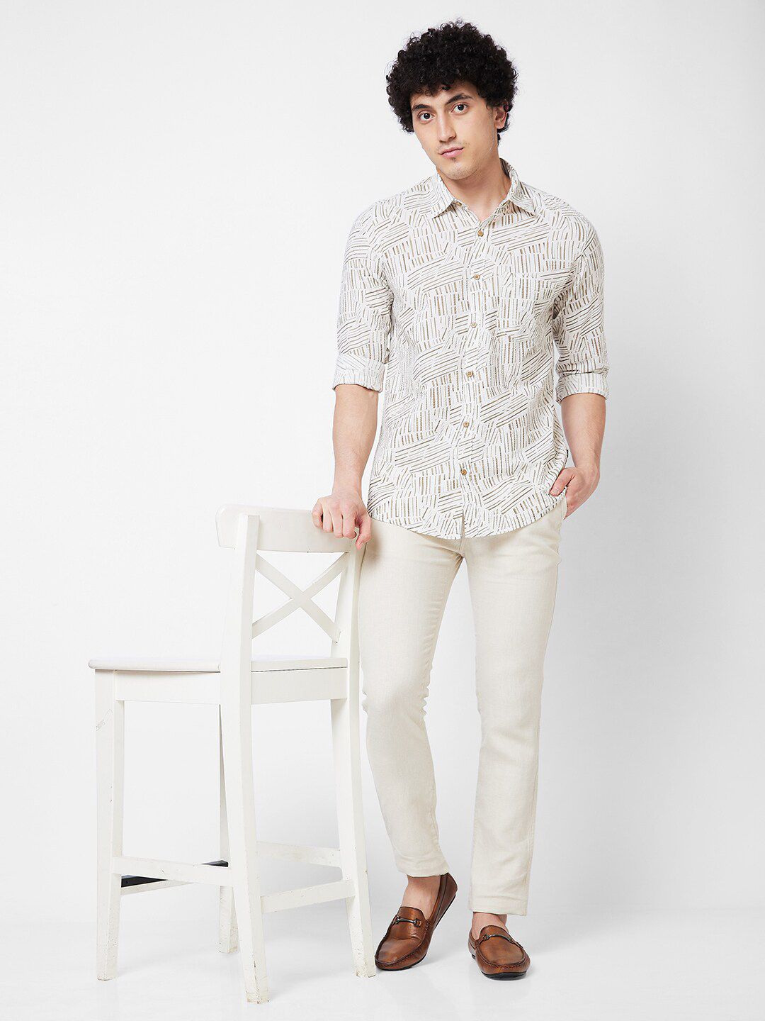 SPYKAR Abstract Opaque Printed Cotton Casual Shirt