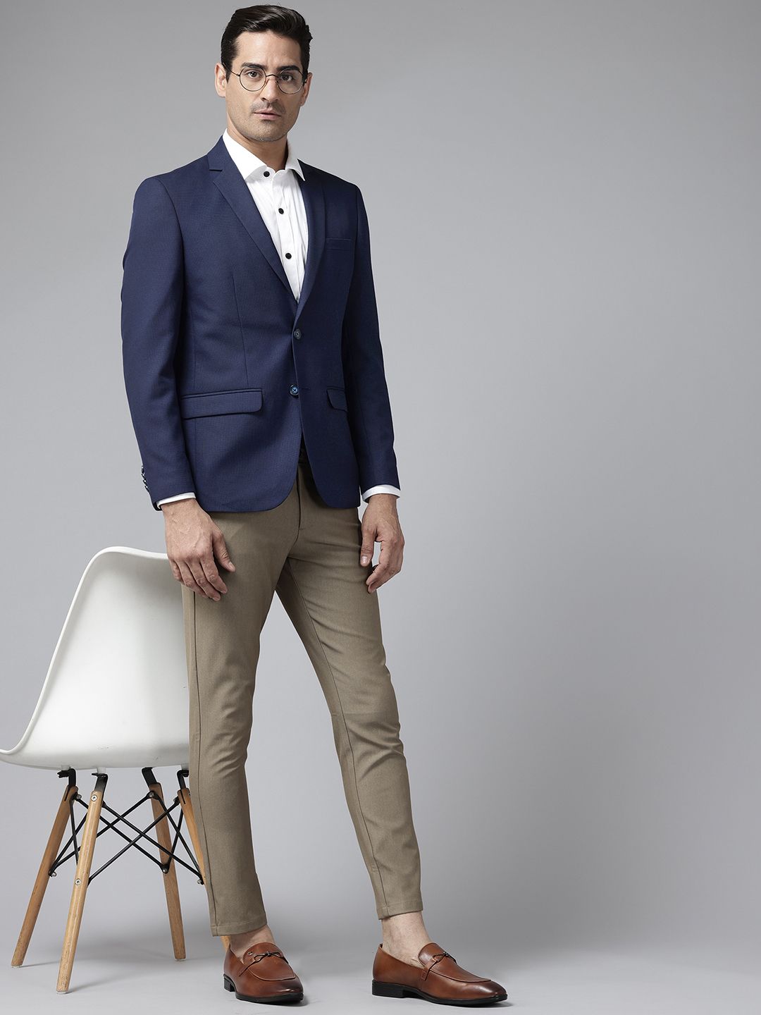 Park Avenue Single-Breasted Slim Fit Formal Blazer