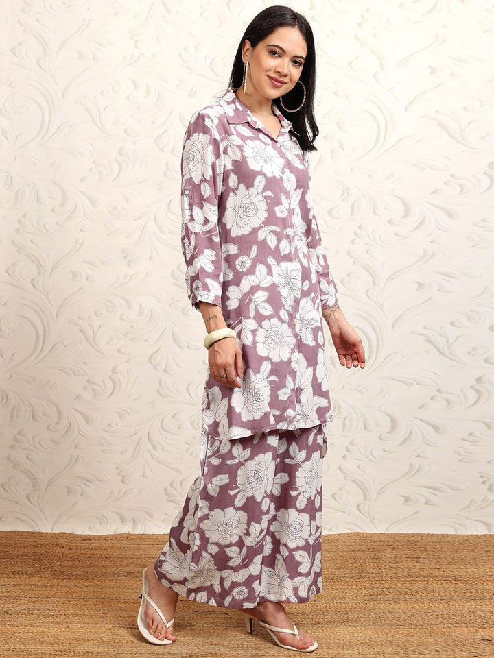 Vishudh Printed Pure Cotton Shirt With Palazzos