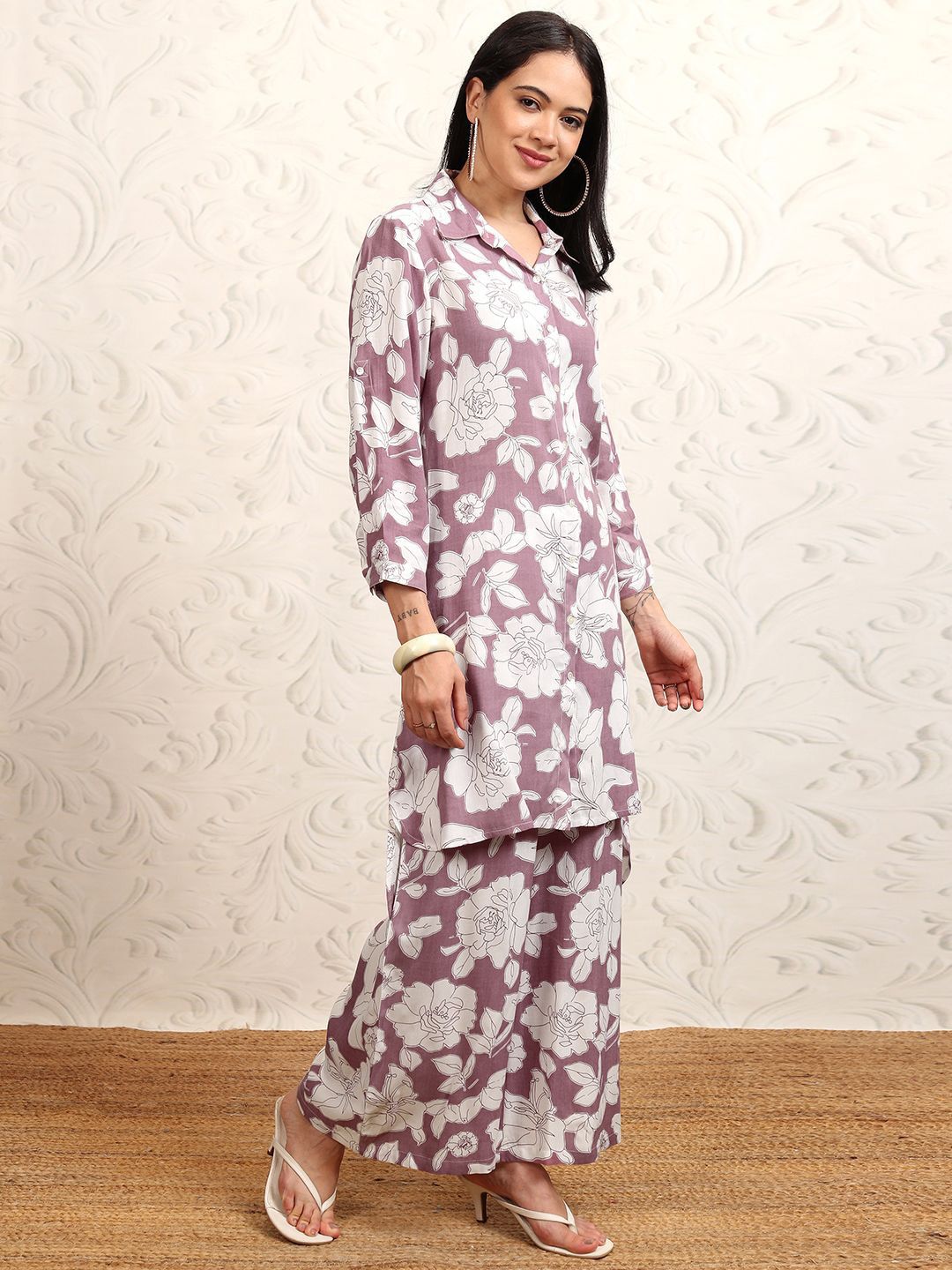 Vishudh Printed Pure Cotton Shirt With Palazzos