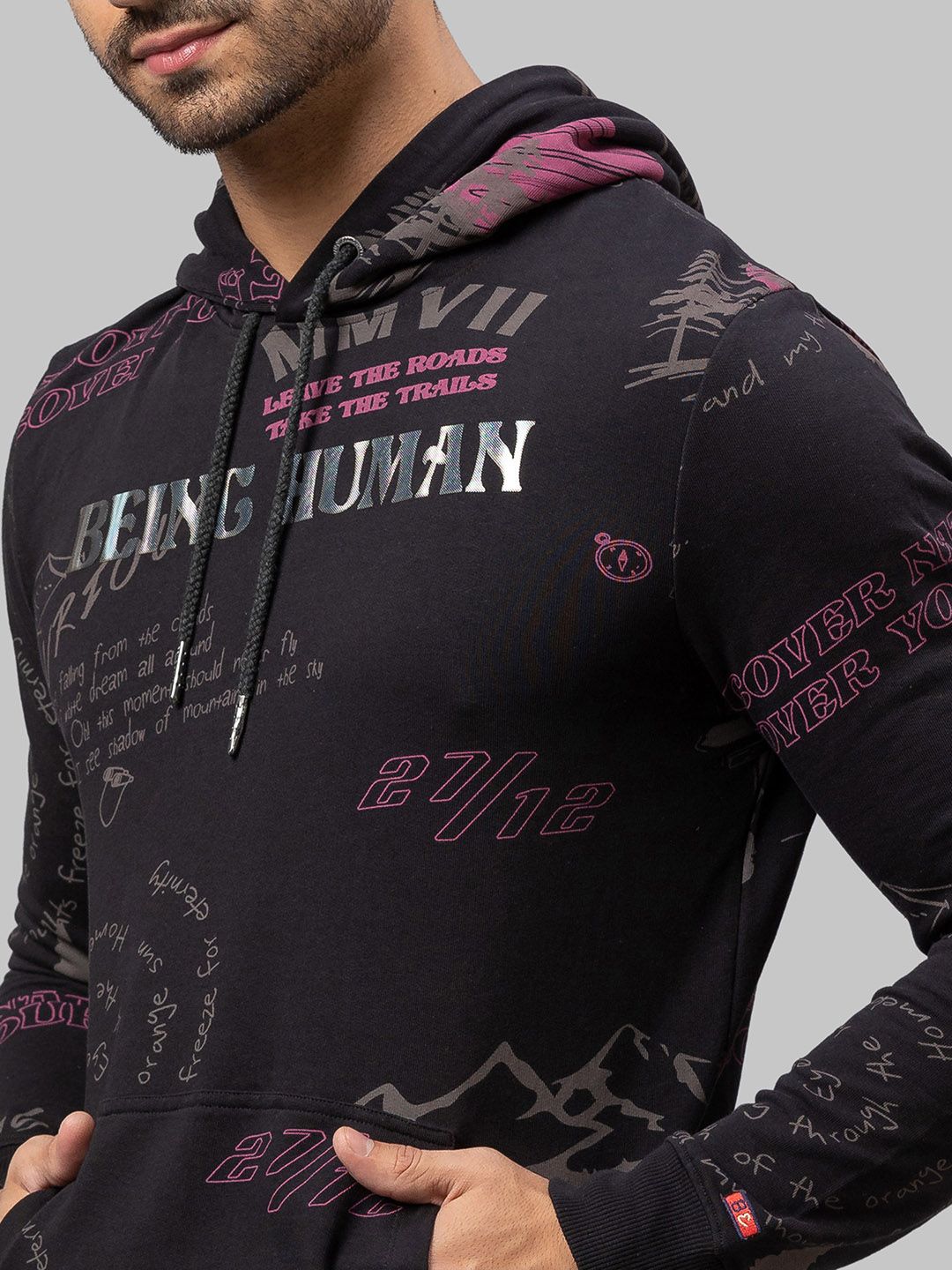 Being Human Men Black Printed Sweatshirt