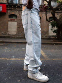 Powerlook Men Light Blue Basic Baggy Fit Denim Jeans