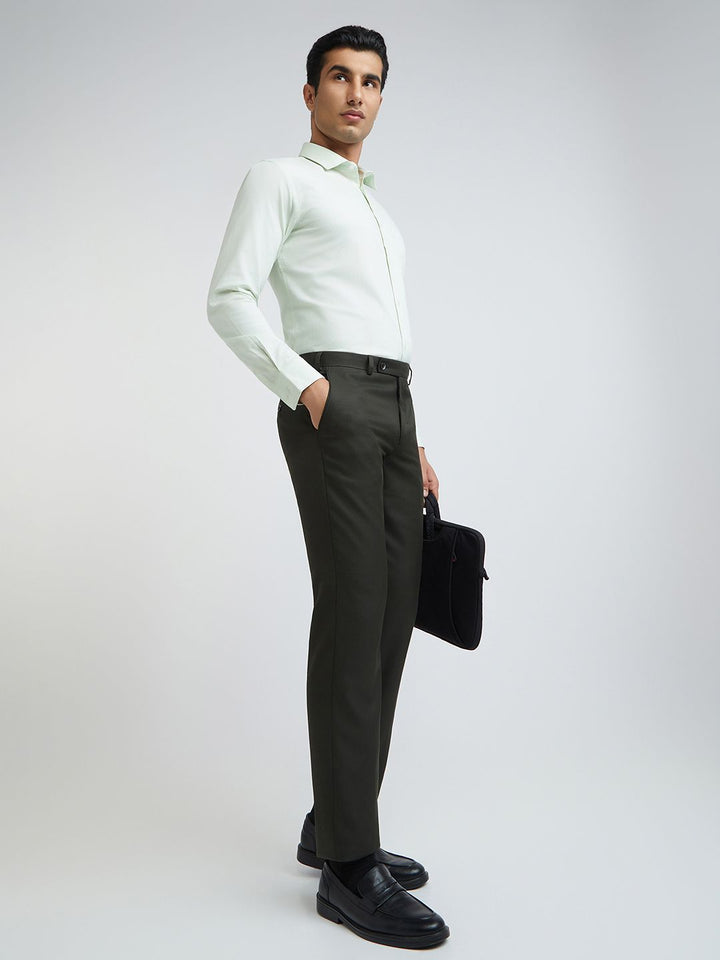 Park Avenue Men Tapered Fit Low-Rise Formal Trousers