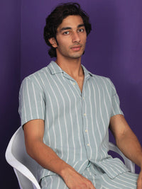 RARE RABBIT Men Nanos Striped Slim Fit Opaque Shirt