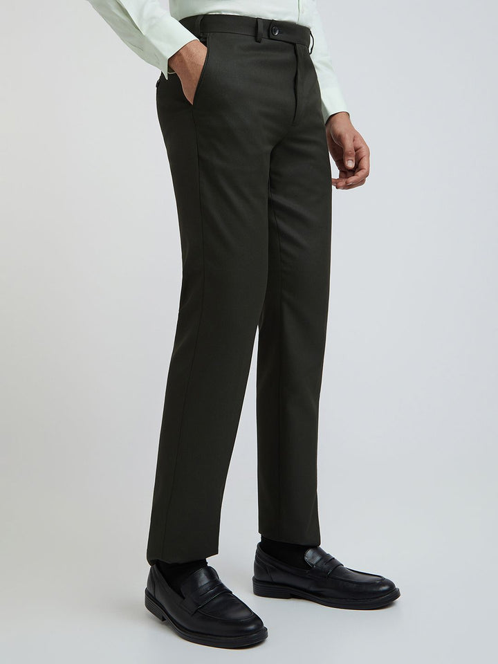 Park Avenue Men Tapered Fit Low-Rise Formal Trousers