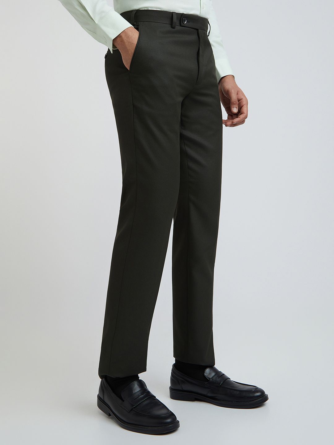 Park Avenue Men Tapered Fit Low-Rise Formal Trousers
