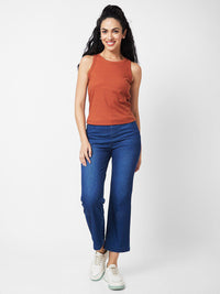 SPYKAR Round Neck Sleeveless Cotton T-shirt