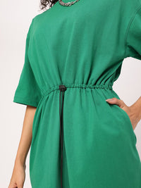 Own The Street Vibe Mini T-shirt Dress With Waist Toggle
