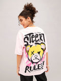 SASSAFRAS Typography Printed Pure Cotton Oversized T-shirt