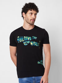 SPYKAR Typography Printed Round Neck Slim Fit T-shirt