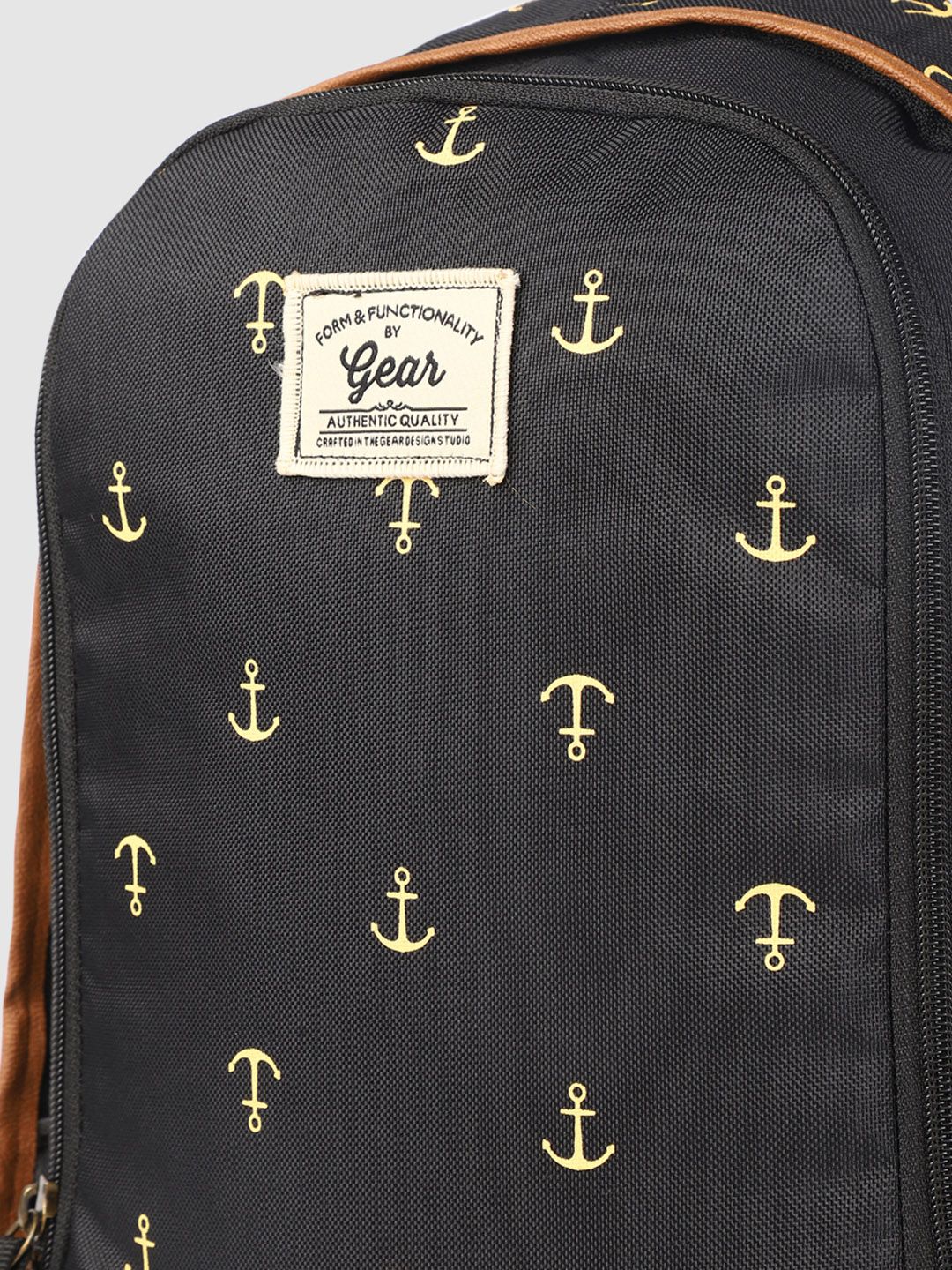 Gear Unisex Black Anchor Print Laptop Backpack