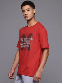 HRX by Hrithik Roshan Typography Print Drop-Shoulder Sleeves Training T-shirt