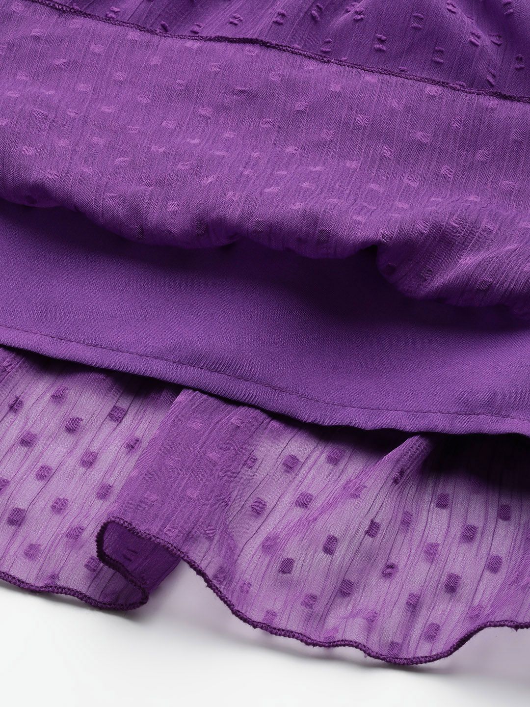 Antheaa Purple Chiffon Midi Dress