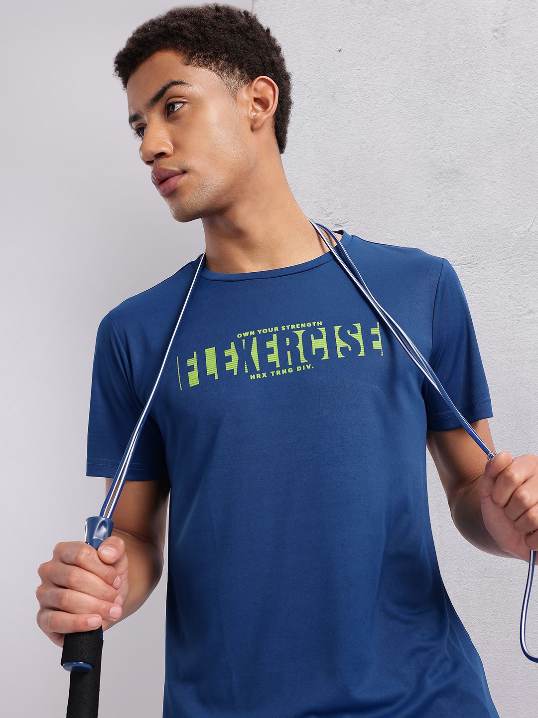 HRX by Hrithik Roshan Typography Printed Rapid-Dry Training T-shirt