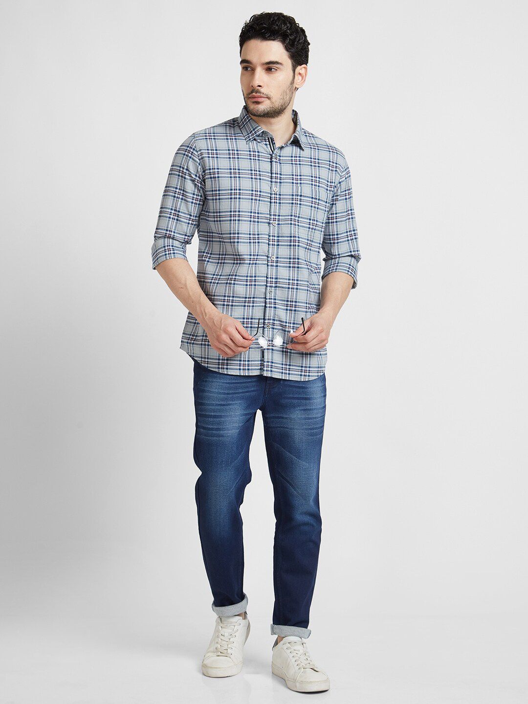 SPYKAR Tartan Checks Classic Cotton Casual Shirt