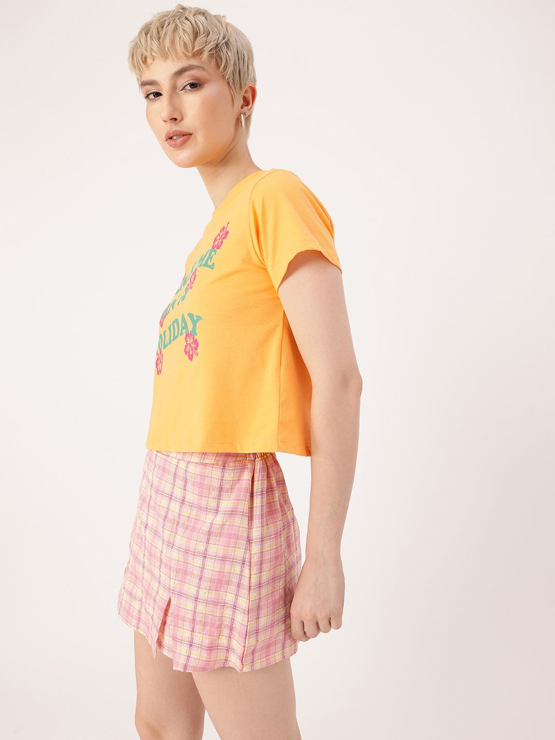 DressBerry Holiday Vibe Typography Printed T-Shirt