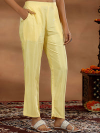 Libas Floral Printed Thread Work Straight Kurta With Trousers & Dupatta