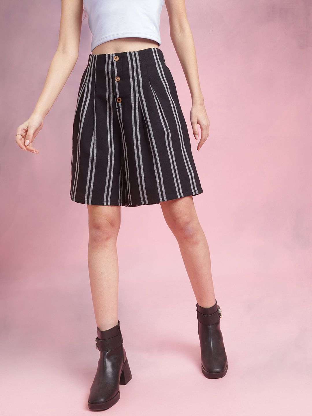 DressBerry Women Striped Woven Shorts