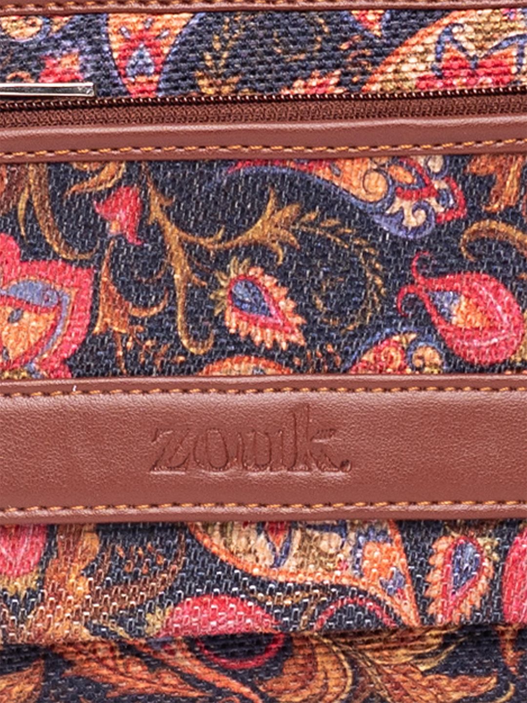 ZOUK Women Paisley Printed Classic Fabric Zip Around Wallet