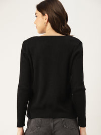 DressBerry Women Ribbed Acrylic Pullover